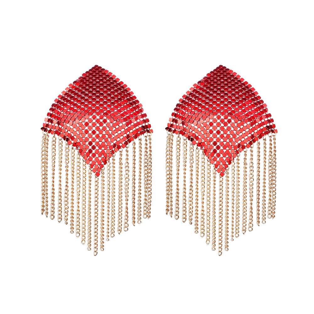 Bijoux de Nip Heart Red Sequin Pasties w/ Facet Beads